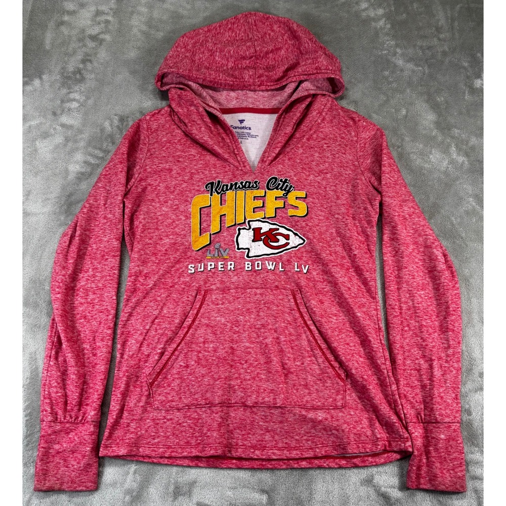 Fanatics Kansas City Chiefs Hoodie Womens L Red Super Bowl LV‎ Graphic USA